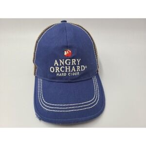 Angry Orchard Hard Cider Apple Mesh Trucker Snapback Hat Cap Baseball Blue Brown